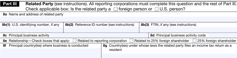 Form 5472 Part 3