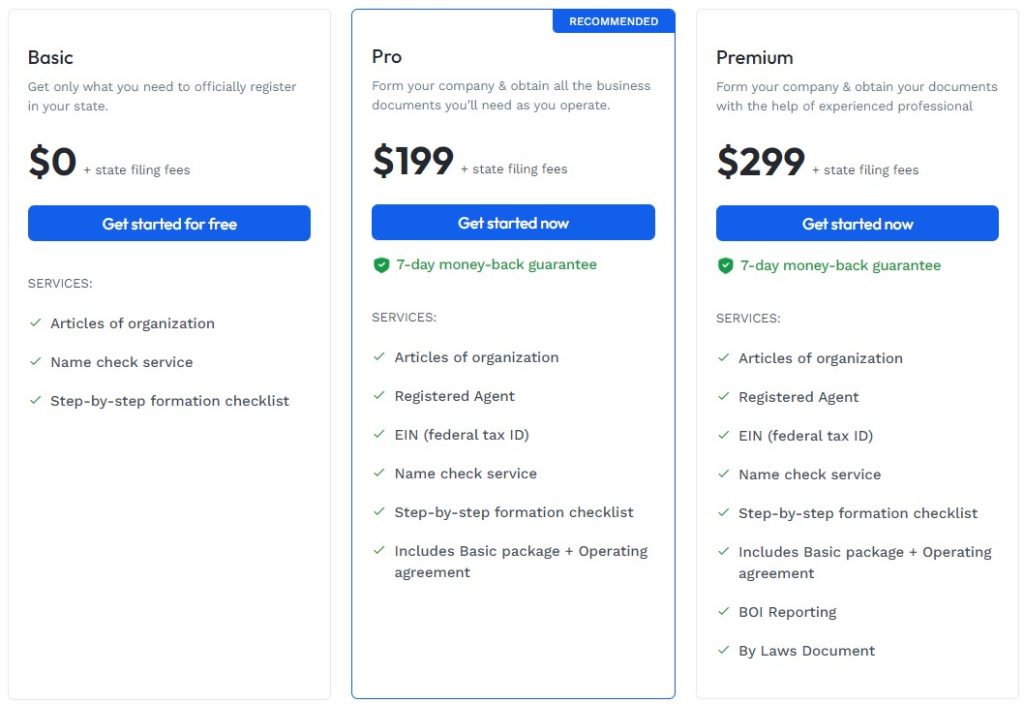 EasyFiling Pricing